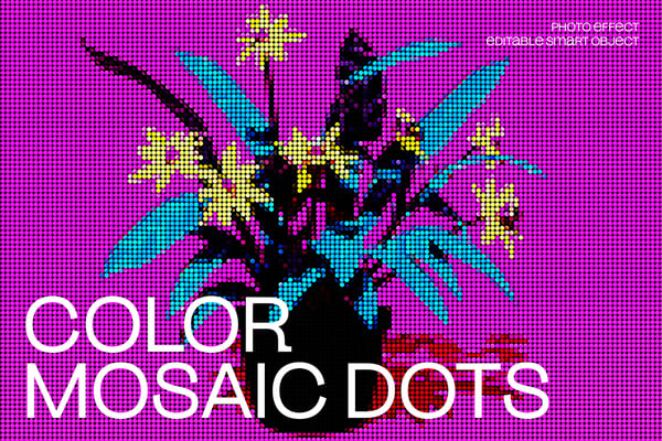 Color Mosaic Dots Photo Effect