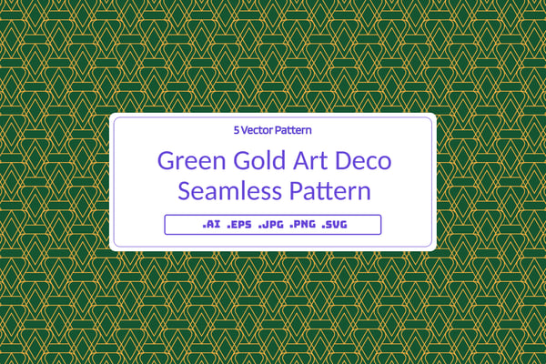 Green Gold Art Deco Seamless Pattern