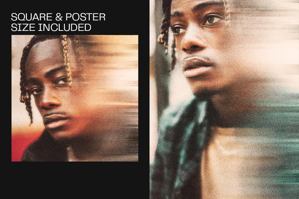 Grainy Blur Square And Poster Photo Effect