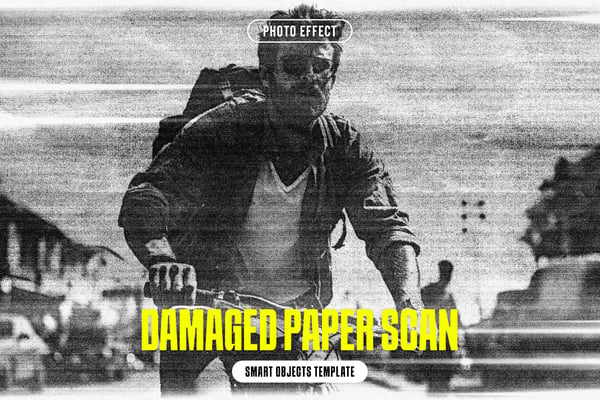 Damaged Paper Scan Photo Effect