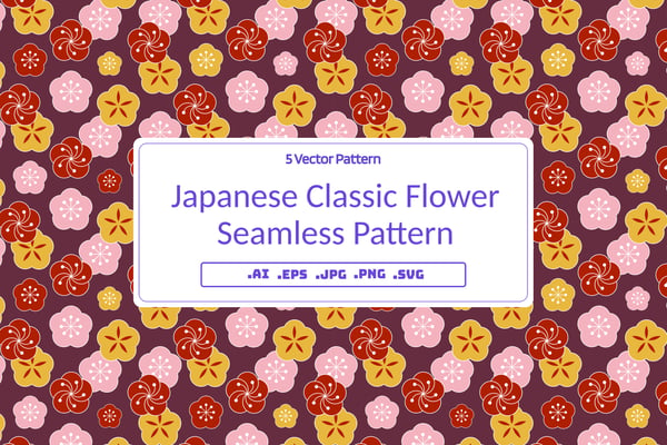 Japanese Classic Flower Seamless Pattern