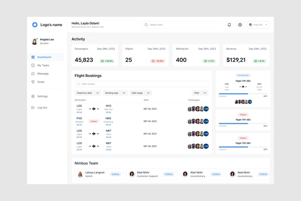 Flight Booking Dashboard UI Kit