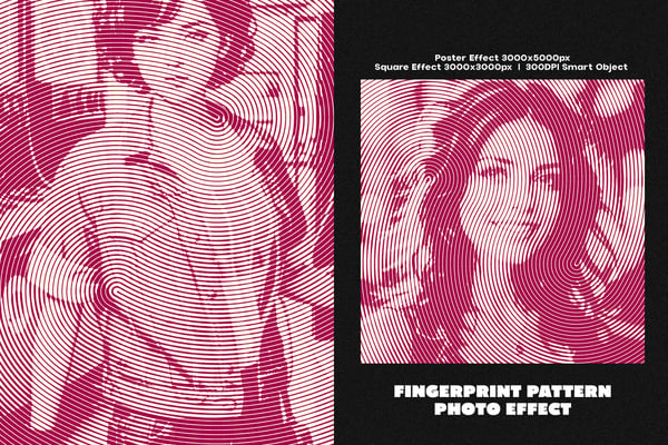 Fingerprint Pattern Square And Poster Photo Effect