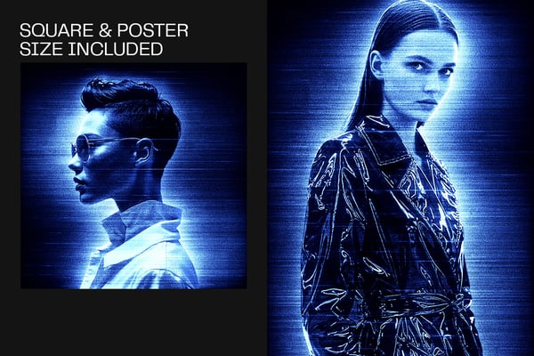 Hologram Square And Poster Photo Effect