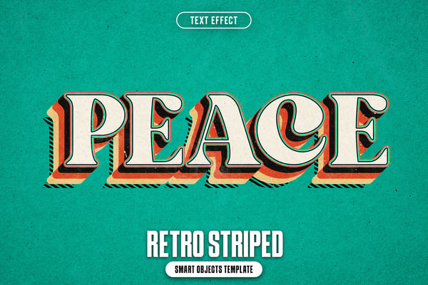 Retro Striped Text Effect