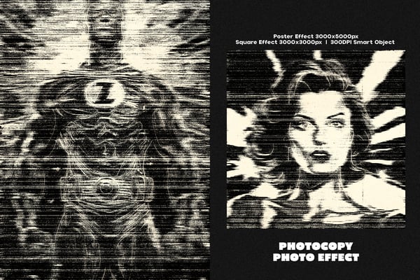 Photocopy Square And Poster Photo Effect
