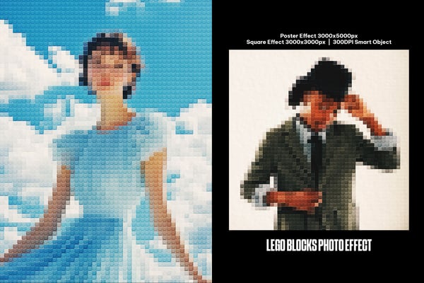 Lego Blocks Square And Poster Photo Effect
