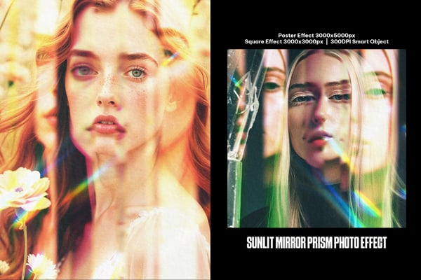 Sunlit Mirror Prism Square And Poster Photo Effect