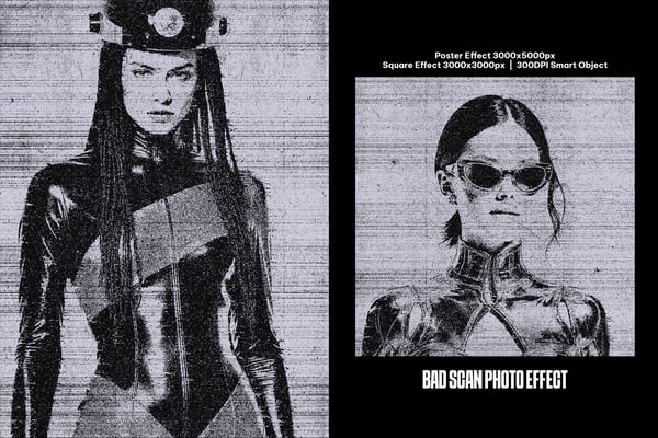 Bad Scan Square And Poster Photo Effect
