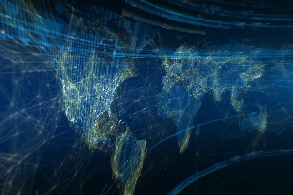 Free World Map Blue | Video In Loop