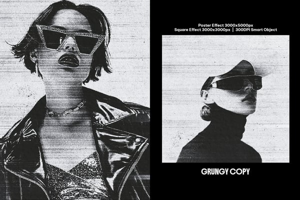 Grungy Copy Square And Poster Photo Effect
