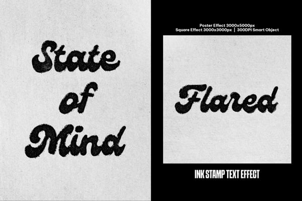 Ink Stamp Square And Poster Text Effect