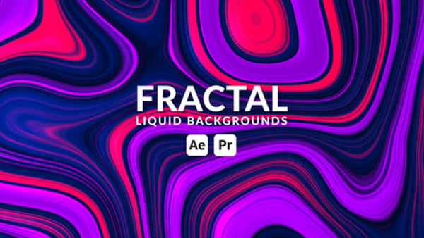 12 Fractal Liquid Backgrounds for Premiere Pro & After Effects | 4K/HD