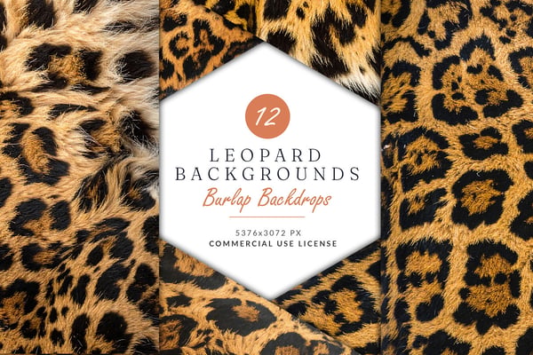 12 Leopard Burlap Backgrounds