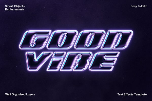 Glow Chrome Text Effect