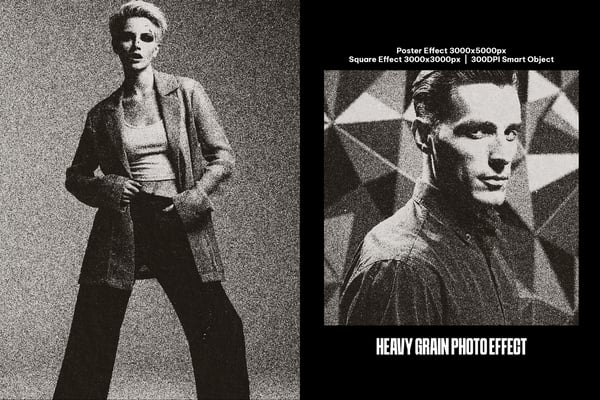 Heavy Grain Square And Poster Photo Effect