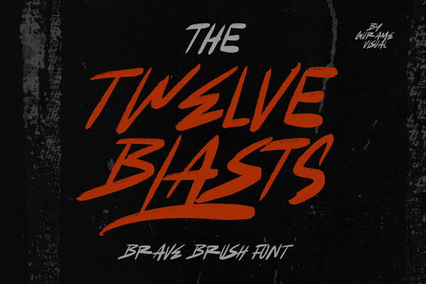 Twelve Blasts - Strong Brush Font