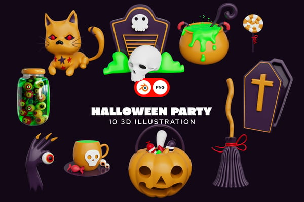 Halloween 3D Illustration Pack