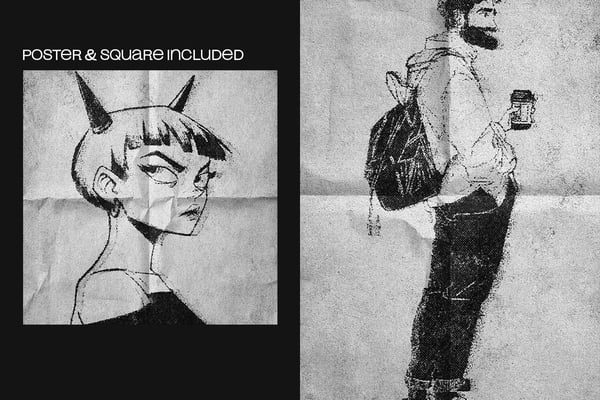 Stamp Print Square And Poster Photo Effect