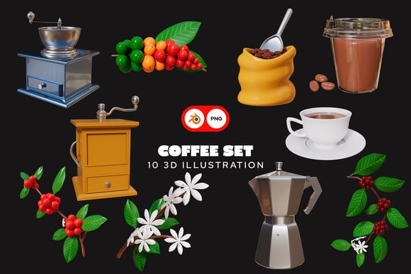Coffee 3D Illustration Pack