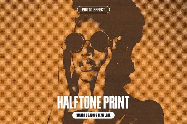 Halftone Print Photo Effect