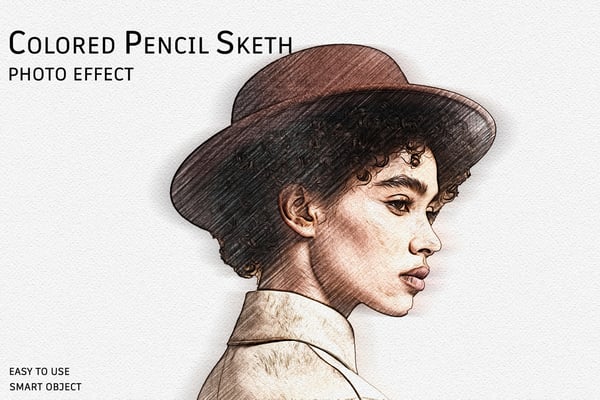 Colored Pencil Sketch Photo Effect