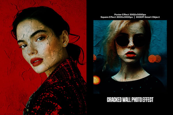 Cracked Wall Square And Poster Photo Effect