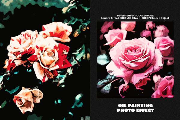 Oil Painting Square And Poster Photo Effect