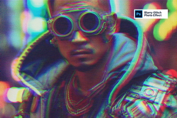 Blurry Glitch Photo Effect