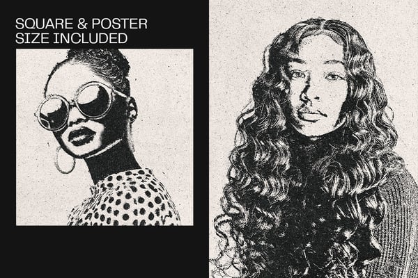 Grunge Ink Square And Poster Photo Effect
