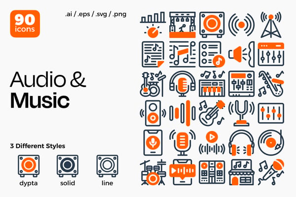 Audio & Music Icon Set