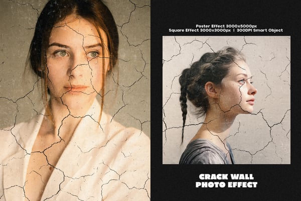 Crack Wall Square And Poster Photo Effect