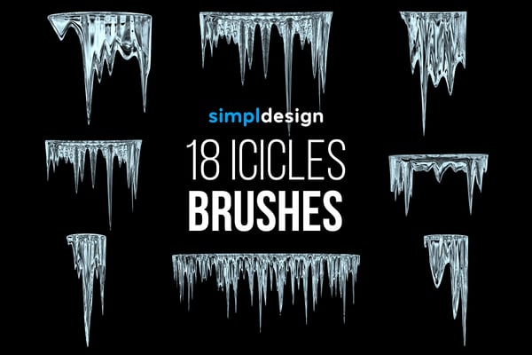 18 Icicles Photoshop Brushes