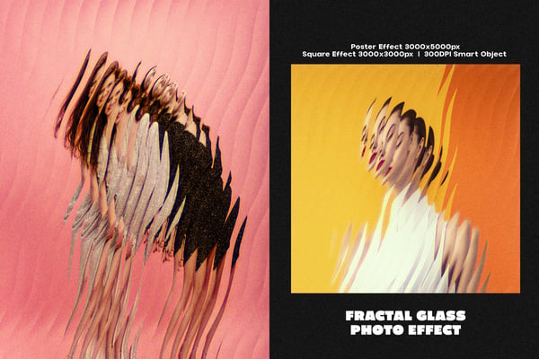 Fractal Glass Square And Poster Photo Effect
