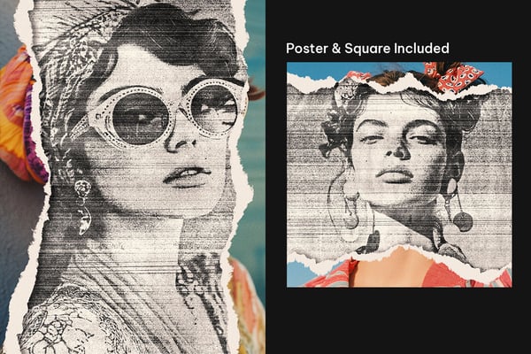 Retro Scanner Square And Poster Photo Effect