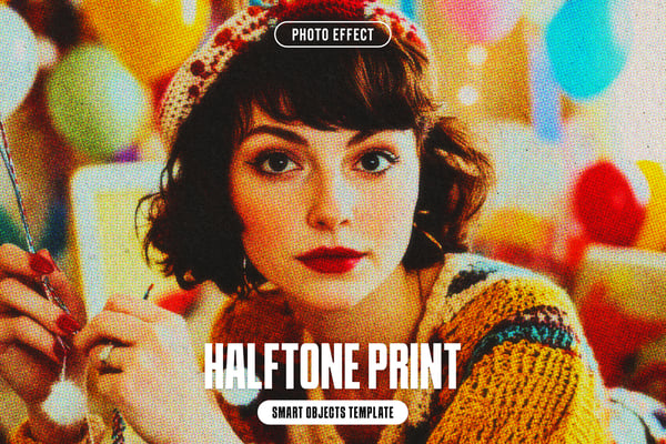 Halftone Print Photo Effect