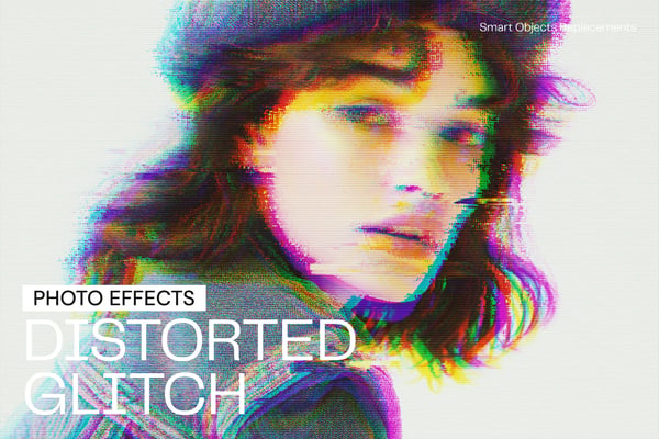 Distorted Glitch Photo Effect