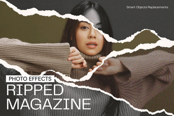 Ripped Magazine Photo Effect
