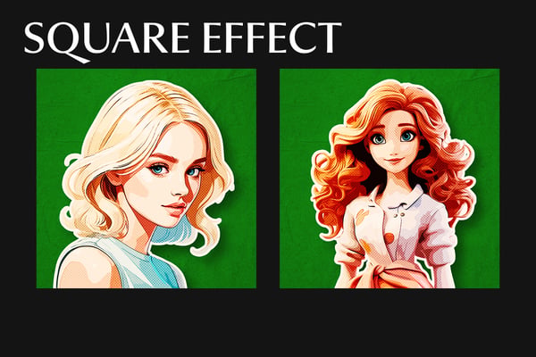 Paper Cut Out Square And Poster Photo Effect