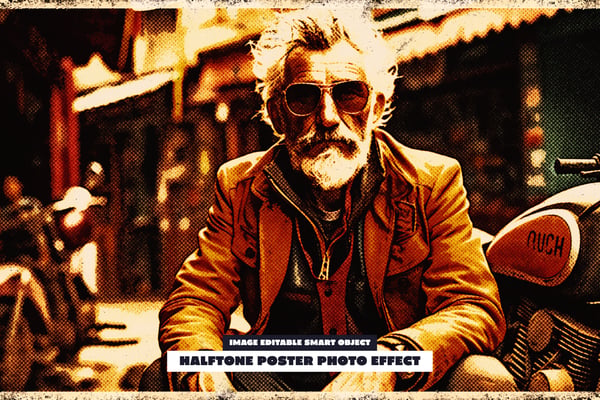 Halftone Poster Photo Effect