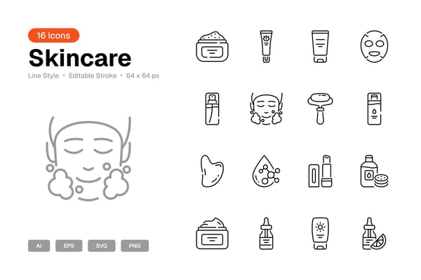Skincare Icon Set
