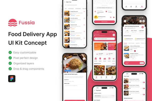 Fussia - Food Delivery App UI Kit
