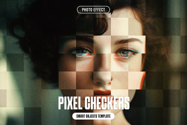 Pixel Checkers Photo Effect