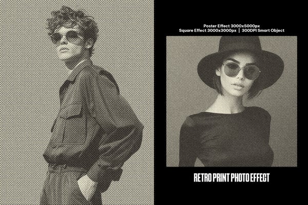 Retro Print Square And Poster Photo Effect