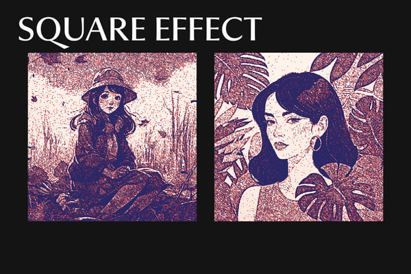 Duotone Overprint Square And Poster Photo Effect