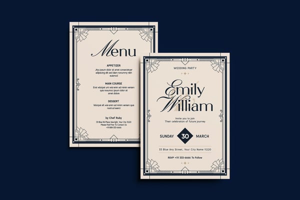 Antique Wedding Invitation Template