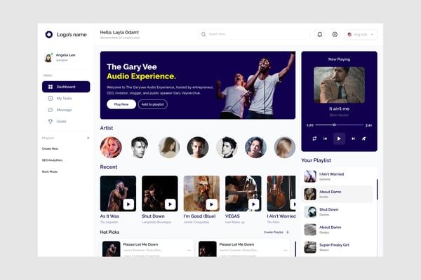 Music Player Dashboard UI Kit