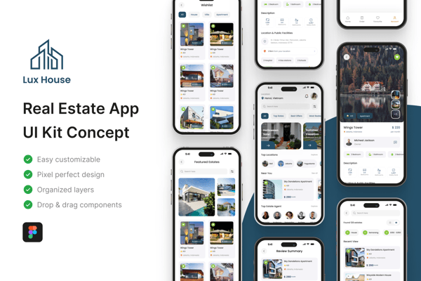 Lux House - Real Estate  App UI Kit