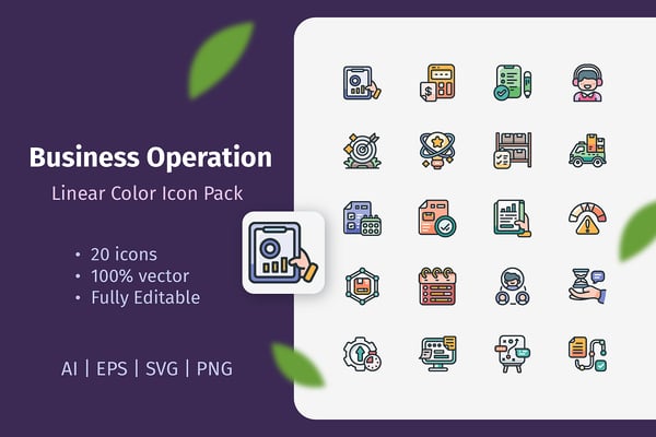 20 Business Operation Linear Color