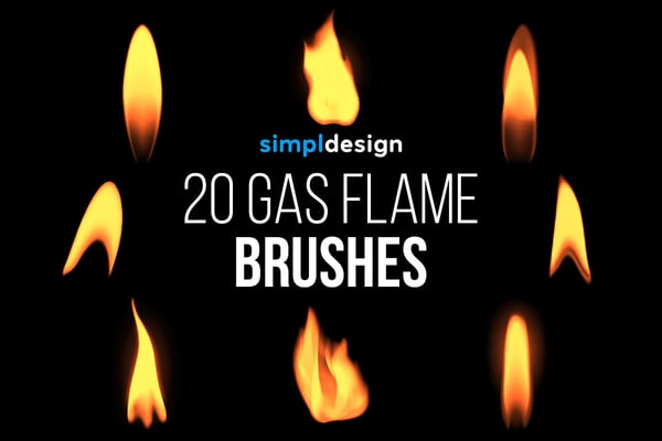 20 Gas Flame Photoshop Brushes